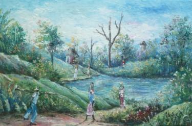 Painting titled "ti paysage" by Tatis, Original Artwork