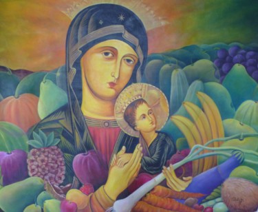 Peinture intitulée "Reine de la Vie" par Tatis, Œuvre d'art originale, Huile