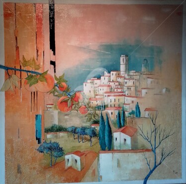 Peinture intitulée "" St Paul de Vence "" par James Burgevin, Œuvre d'art originale, Acrylique