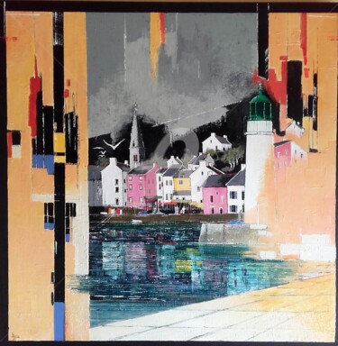 Pintura titulada "Port de Sauzon" por James Burgevin, Obra de arte original, Acrílico