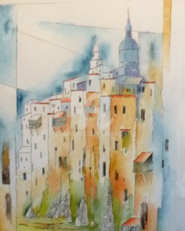 Painting titled "Ste Agathe" by James Burgevin, Original Artwork, Watercolor