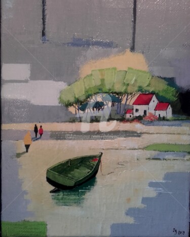 Peinture intitulée "Promenade à Bassinic" par James Burgevin, Œuvre d'art originale, Acrylique