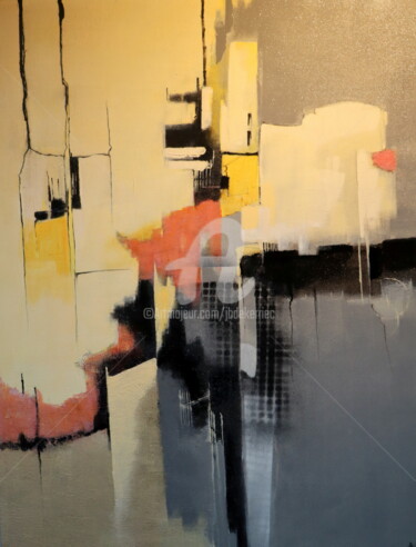 Malerei mit dem Titel "Abstraction 1" von James Burgevin, Original-Kunstwerk, Acryl Auf artwork_cat. montiert