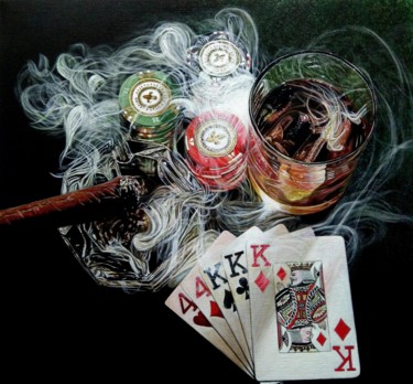 Painting titled "Game Over" by João Bello (JBello Studio), Original Artwork, Acrylic Mounted on Other rigid panel