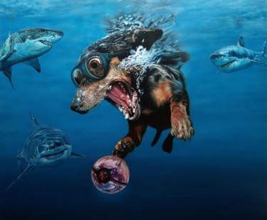 Painting titled "Catch Me If You Can" by João Bello (JBello Studio), Original Artwork, Acrylic Mounted on Other rigid panel