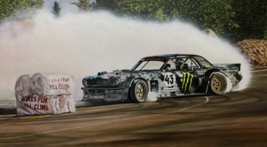 Pittura intitolato "Hoonicorn Drift Car" da João Bello (JBello Studio), Opera d'arte originale, Acrilico