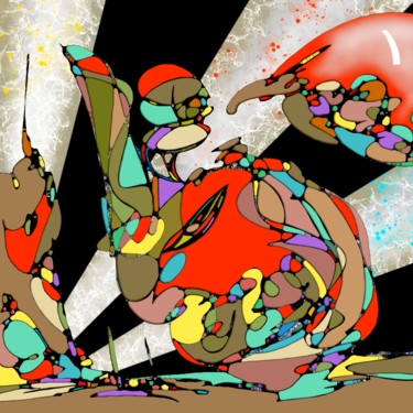 Digitale Kunst mit dem Titel "Jungle Birds" von João Bello (JBello Studio), Original-Kunstwerk, Digitale Malerei