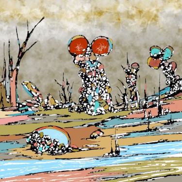 Digitale Kunst mit dem Titel "Water Land" von João Bello (JBello Studio), Original-Kunstwerk, Digitale Malerei