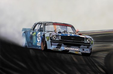 Pittura intitolato "Hoonicorn Drift Car…" da João Bello (JBello Studio), Opera d'arte originale, Acrilico Montato su Telaio…