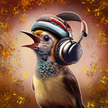 Digital Arts titled "Bird Beat" by João Bello (JBello Studio), Original Artwork, Digital Painting