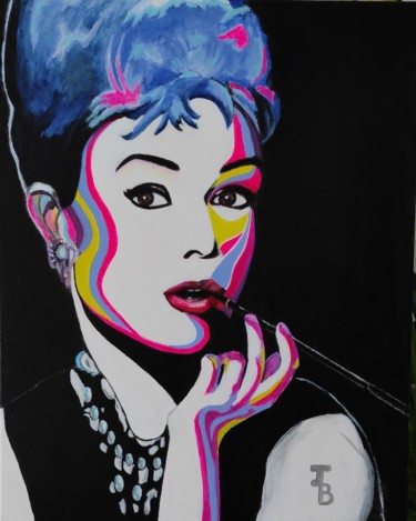 Painting titled "Audrey" by Jonathan Besson, Original Artwork, Acrylic Mounted on Wood Stretcher frame