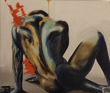 Peinture intitulée "L'homme nu" par Jonathan Besson, Œuvre d'art originale, Acrylique Monté sur Châssis en bois