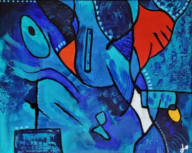 Painting titled "Presque Bleu" by Joël Boutteville, Original Artwork, Acrylic