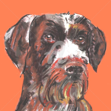 Drawing titled ""Hunting dog" A Lim…" by Jb Studio, Original Artwork, Pastel