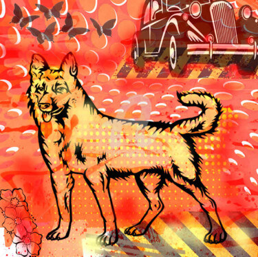 Digital Arts titled ""Popart Dog " A Lim…" by Jb Studio, Original Artwork, Digital Painting