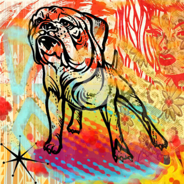 Printmaking titled "French Bulldog A Li…" by Jb Studio, Original Artwork, Digital Print