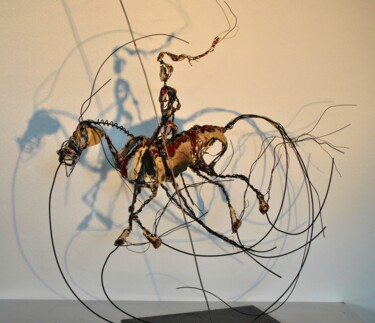 Sculpture intitulée "E-cavalier de l'apo…" par Jean-Christophe Bridoux, Œuvre d'art originale, Céramique