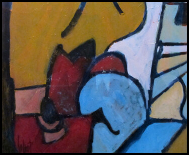 Peinture intitulée "Notes bleues, jaune…" par Jc Colliot, Œuvre d'art originale, Huile