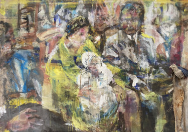 Pintura titulada "Baptême d’Antonin" por Jc Desmerges, Obra de arte original, Pigmentos Montado en Bastidor de camilla de ma…