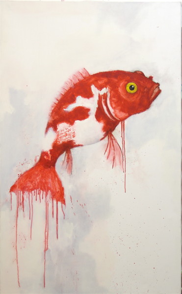 Painting titled "Poisson 1" by Jean Christophe Le Du, Original Artwork, Acrylic