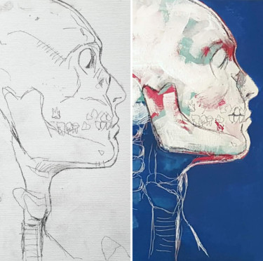 Peinture intitulée "Radiographie étude" par Jean Christophe Le Du, Œuvre d'art originale, Acrylique