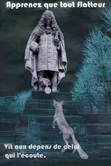 Photography titled "Statue de La Fontai…" by Jean-Christophe Mandelli, Original Artwork, Digital Photography