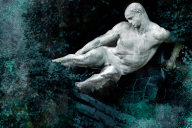 Photographie intitulée "L'effort-Statue Lux…" par Jean-Christophe Mandelli, Œuvre d'art originale, Light Painting