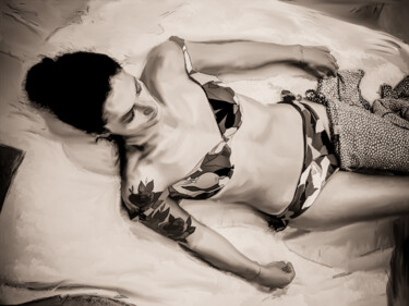 Fotografie getiteld "Woman tattoo" door Jean-Christophe Mandelli, Origineel Kunstwerk, Digitale fotografie