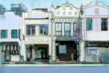 Photographie intitulée "ChinaTown Singapor" par Jean-Christophe Mandelli, Œuvre d'art originale, Travail numérique 2D