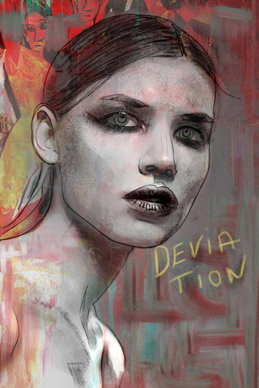 Fotografia intitulada "Déviation" por Jean-Christophe Mandelli, Obras de arte originais, Pintura digital