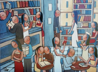 Pintura titulada "Les Livres" por Jean-Christophe Pagès, Obra de arte original, Acrílico