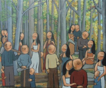 "La forêt 1" başlıklı Tablo Jean-Christophe Pagès tarafından, Orijinal sanat, Akrilik Ahşap Sedye çerçevesi üzerine monte ed…