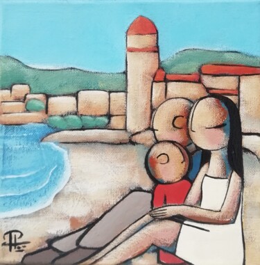 Painting titled "Le petit Collioure" by Jean-Christophe Pagès, Original Artwork, Acrylic Mounted on Wood Stretcher frame