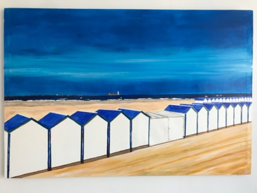 Ζωγραφική με τίτλο "Beach 1 « Les caban…" από Jc7, Αυθεντικά έργα τέχνης