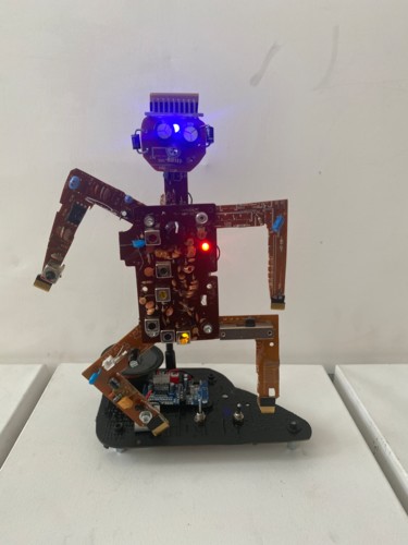 「Robot "Danseur 2"」というタイトルの彫刻 Jc7によって, オリジナルのアートワーク, 金属