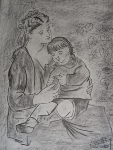 Dibujo titulada "La Madre" por Jcaelles, Obra de arte original, Otro