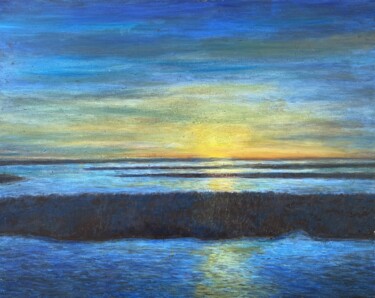 Pintura intitulada "Sunset at Ria Formo…" por José A Cavaco, Obras de arte originais, Óleo
