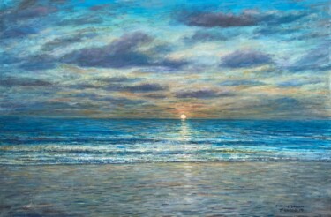Pintura intitulada "Sunset at Surin Bea…" por José A Cavaco, Obras de arte originais, Óleo