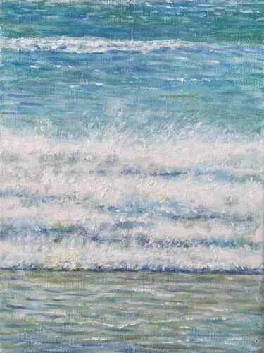 Картина под названием "waves at Ilha de Fa…" - José A Cavaco, Подлинное произведение искусства, Масло Установлен на Деревянн…