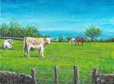 Pintura intitulada "Landscape At Calhet…" por José A Cavaco, Obras de arte originais, Acrílico