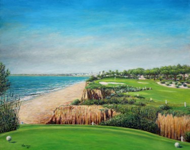 Painting titled "Vale do Lobo-Royal…" by José A Cavaco, Original Artwork, Oil