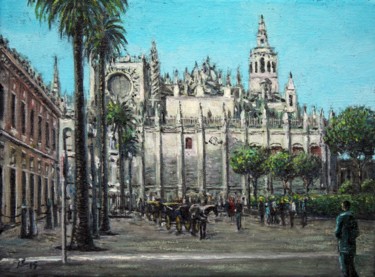 Pittura intitolato "Sevilla-cathedral-1…" da José A Cavaco, Opera d'arte originale, Olio