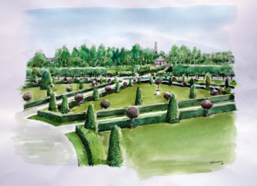 Irish-Museum-of-Modern-Art-Gardens-Dublin.jpg Painting titled "Irish-Museum-of-Mod…" by José A Cavaco, Original Artwork, Watercolor