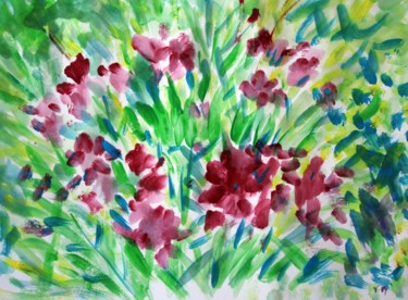 Pintura intitulada "Nerium-oleander.jpg" por José A Cavaco, Obras de arte originais, Acrílico