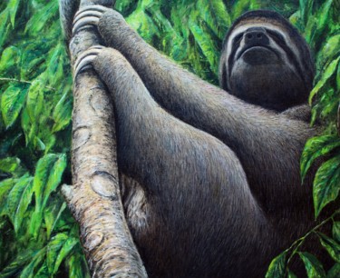 제목이 "Sloth"인 미술작품 José A Cavaco로, 원작, 기름
