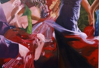 Malerei mit dem Titel "Fiesta" von Jcblay, Original-Kunstwerk, Öl