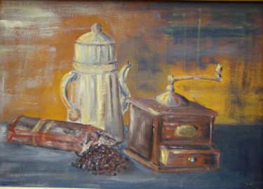 Peinture intitulée "Le moulin à café" par Jean-Claude Chatain, Œuvre d'art originale, Acrylique Monté sur Châssis en bois