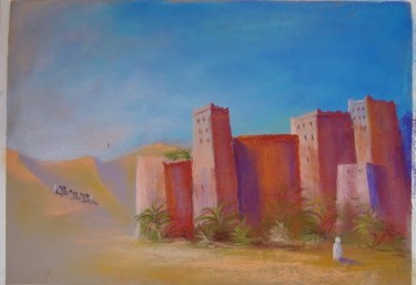 Painting titled "L'oasis marocaine" by Jean-Claude Chatain, Original Artwork