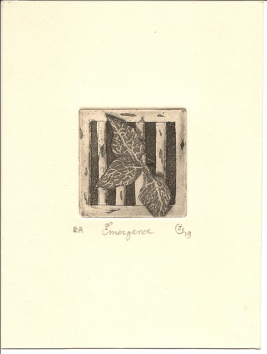 Printmaking titled "Emergence" by Jean-Christophe Sylvos, Original Artwork, Engraving