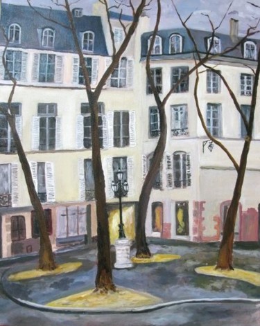 Peinture intitulée "place-de-furstember…" par Jean Charles Coffin, Œuvre d'art originale, Huile